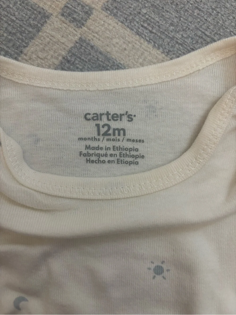 Carter's Baby Long Sleeve Bodysuits Set of 4 - 12M - Gray, Blue, White